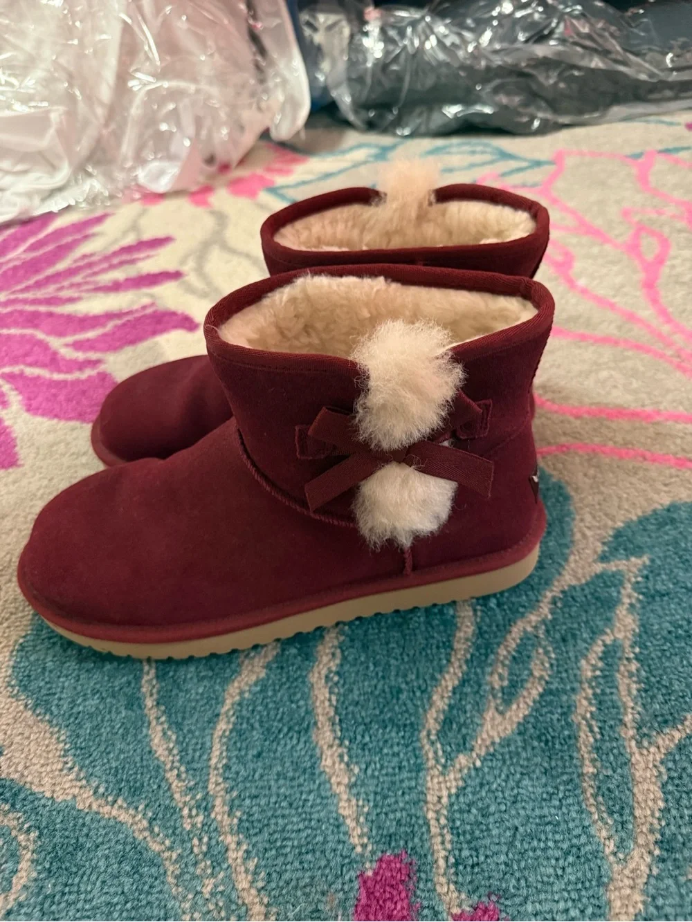 Koolaburra Women’s Wine Red Shearling-Lined Boots